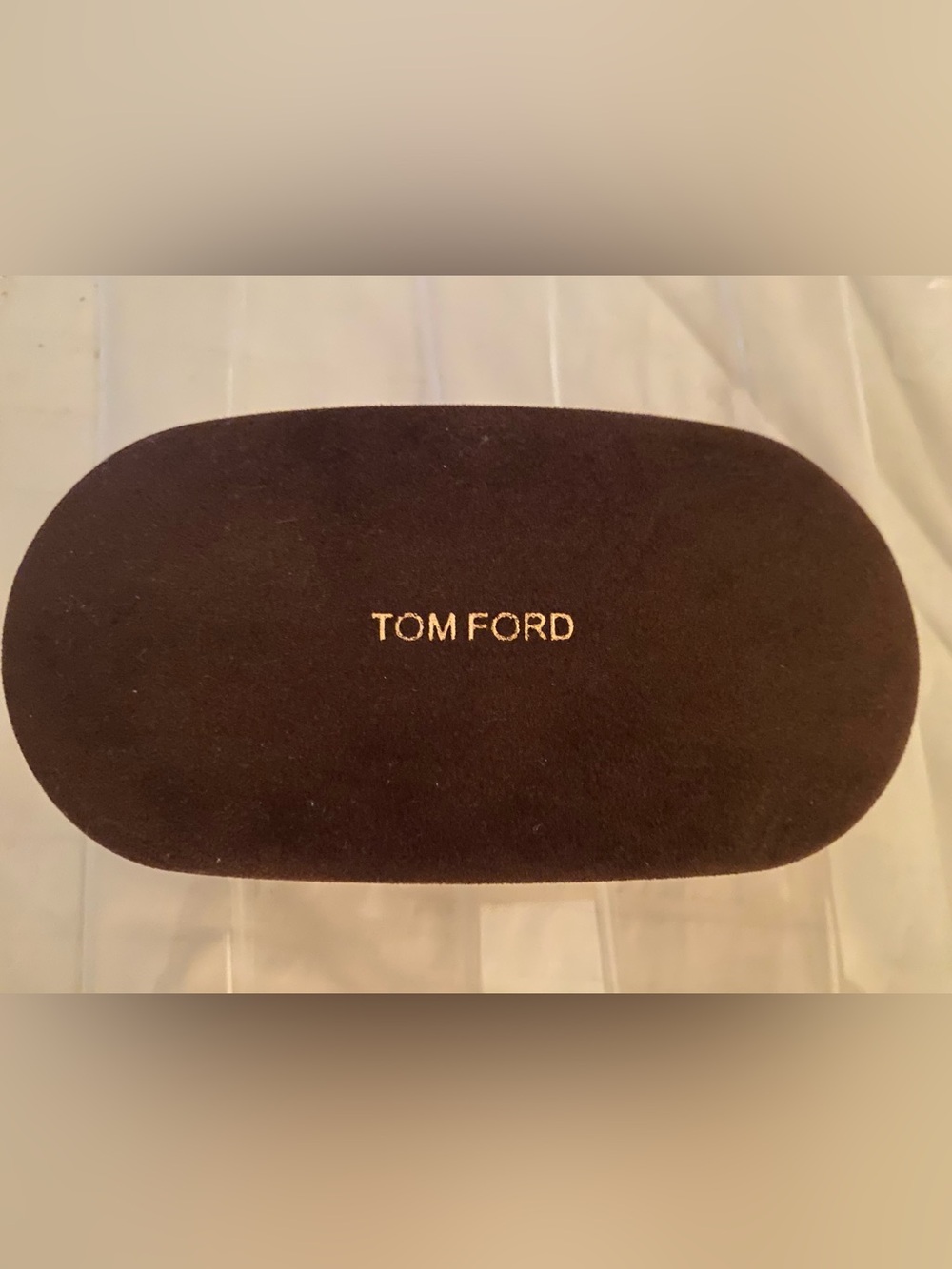 TOM FORD BROWN VELVET SUNGLASS CASE
